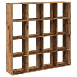 Berkfield Home Classic Book Cabinet Old Wood 137.5x29x137.5 cm Engineered Wood in Brown - thumbnail 3