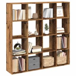Berkfield Home Classic Book Cabinet Old Wood 137.5x29x137.5 cm Engineered Wood in Brown - thumbnail 4
