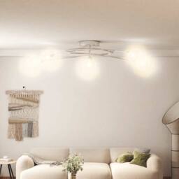 Berkfield Home Beautiful Ceiling Lamp with Mesh Wire Shades for 5 G9 LED Lights in Silver - thumbnail 2