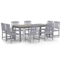 Berkfield Home 9 Piece Garden Dining Set Solid Wood Acacia Grey