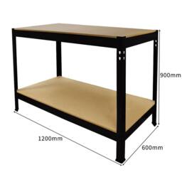 Monstershop 3 x 90cm T-Rax Black Metal Racking Units & Workbench - Size: 3 x 90 cm - thumbnail 7