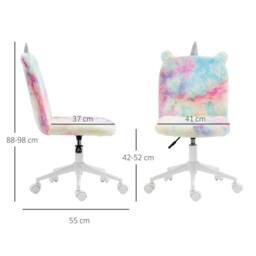 STILVORA Rainbow Velvet Unicorn Office Chair with Adjustable Height - thumbnail 2