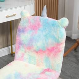 STILVORA Rainbow Velvet Unicorn Office Chair with Adjustable Height - thumbnail 7