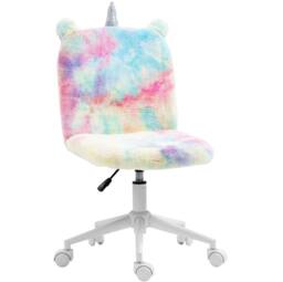 STILVORA Rainbow Velvet Unicorn Office Chair with Adjustable Height - thumbnail 3