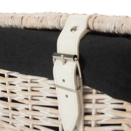 Red Hamper Wicker 35cm Empty Whitewash Picnic Basket with Back Lining in White - thumbnail 5