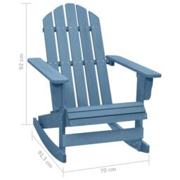 Berkfield Home Garden Adirondack Rocking Chair Solid Fir Wood Blue - thumbnail 6