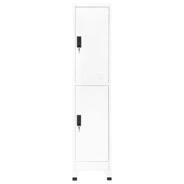 Berkfield Home Locker Cabinet White 38x45x180 cm Steel - Size: 38 x 45 x 180 cm - image 1