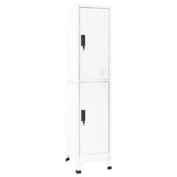 Berkfield Home Locker Cabinet White 38x45x180 cm Steel - Size: 38 x 45 x 180 cm - thumbnail 2