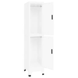 Berkfield Home Locker Cabinet White 38x45x180 cm Steel - Size: 38 x 45 x 180 cm - thumbnail 3