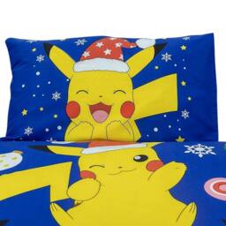 Pokemon Christmas Reversible Duvet Set in Blue - Size: Single - thumbnail 4