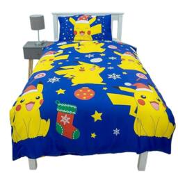 Pokemon Christmas Reversible Duvet Set in Blue - Size: Single - thumbnail 3