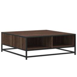 Berkfield Home Durable Coffee Table Brown Oak 80x80x30 cm Engineered Wood & Metal - Size: 80 x 80 x 30 cm - thumbnail 7