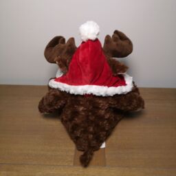Samuel Alexander 30cm Sitting Plush Christmas Reindeer with Red Hat & Scarf in Brown - thumbnail 3