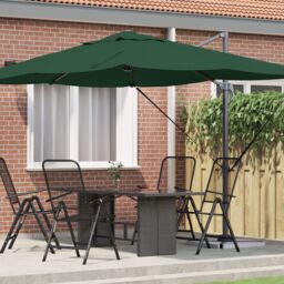 Berkfield Home Green Cantilever Umbrella Green Polyester fabric & metal frame - thumbnail 1