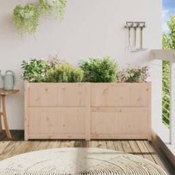 Berkfield Home Garden Planter 150x50x70 cm Solid Wood Pine in Light Tan - Size: 150 x 50 x 70 cm - thumbnail 3
