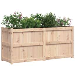 Berkfield Home Garden Planter 150x50x70 cm Solid Wood Pine in Light Tan - Size: 150 x 50 x 70 cm - thumbnail 4