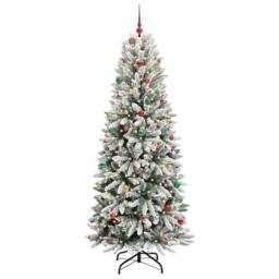 Berkfield Home Artificial Christmas Tree with 300 LEDs White 93 x 93 x 240 cm - thumbnail 3