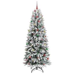 Berkfield Home Artificial Christmas Tree with 300 LEDs White 93 x 93 x 240 cm - thumbnail 6