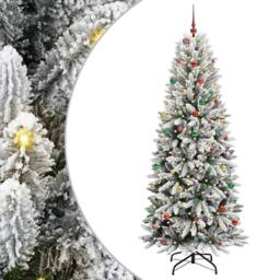 Berkfield Home Artificial Christmas Tree with 300 LEDs White 93 x 93 x 240 cm - thumbnail 2