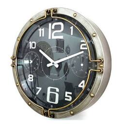 Minster Wall Clock - L8 x W40 x H40 cm - Silver in Grey - Size: 1 Pack