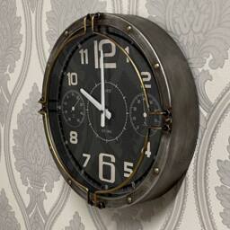 Minster Wall Clock - L8 x W40 x H40 cm - Silver in Grey - Size: 1 Pack - thumbnail 2