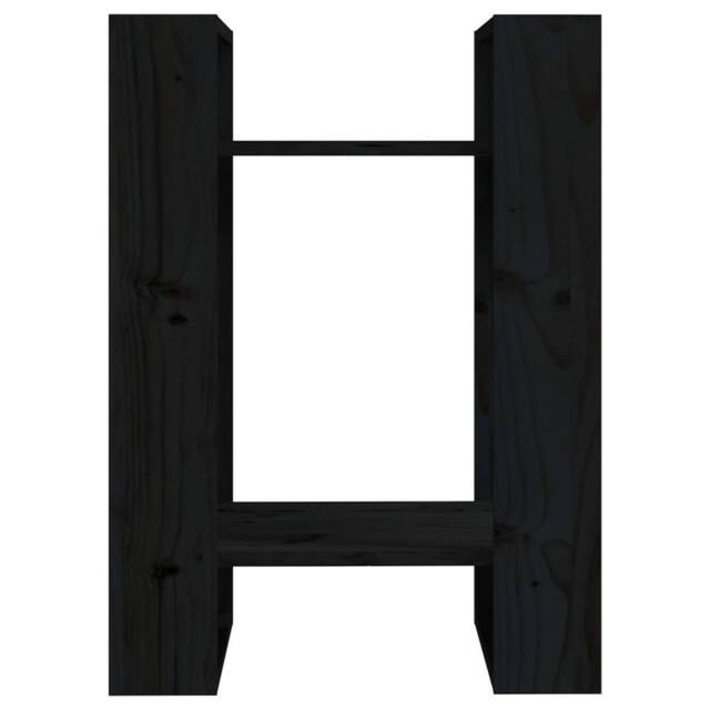 Berkfield Home Beautiful Book Cabinet/Room Divider Black 41x35x57 cm Solid Wood Pine - Size: 41 x 35 x 57 cm - image 1