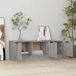 Berkfield Home TV Cabinet Grey Sonoma 102x35x36.5 cm Engineered Wood - thumbnail 3