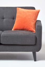 Homescapes Set of 2 Velvet Cushion Covers in Burnt Orange - Size: 40 cm x 40 cm - thumbnail 4