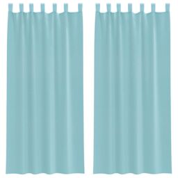 Berkfield Home Voile Curtains with Rod Pockets 2 pcs Turquoise - thumbnail 2
