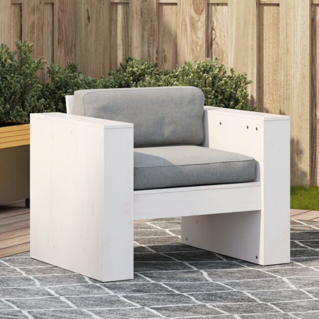 Berkfield Home Garden Sofa White 79x60x62 cm Solid Wood Pine - Size: 79 x 60 x 62 cm - image 1