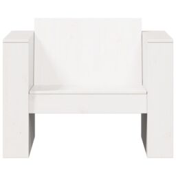 Berkfield Home Garden Sofa White 79x60x62 cm Solid Wood Pine - Size: 79 x 60 x 62 cm - thumbnail 4