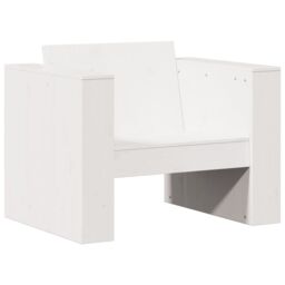Berkfield Home Garden Sofa White 79x60x62 cm Solid Wood Pine - Size: 79 x 60 x 62 cm - thumbnail 2