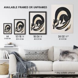 "Artery8 Badger Inuit Art Style Animal Painting Framed Art Print in Black - Size: W12"" x H16""" - thumbnail 3