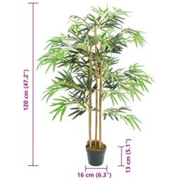 Berkfield Home Realistic Artificial Bamboo Tree 730 Leaves 120 cm Green - thumbnail 4