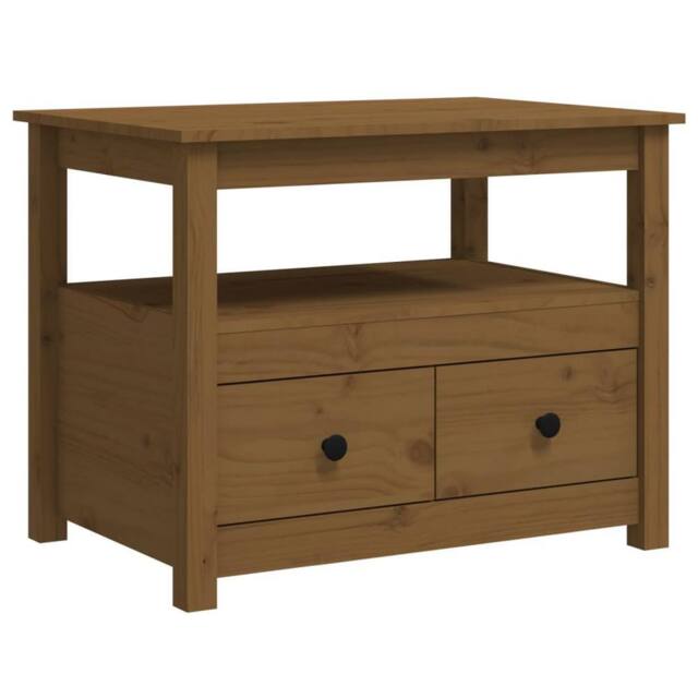 Berkfield Home Coffee Table Honey Brown 71x49x55 cm Solid Wood Pine - Size: 71 x 49 x 55 cm - image 1