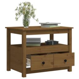 Berkfield Home Coffee Table Honey Brown 71x49x55 cm Solid Wood Pine - Size: 71 x 49 x 55 cm - thumbnail 6