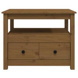 Berkfield Home Coffee Table Honey Brown 71x49x55 cm Solid Wood Pine - Size: 71 x 49 x 55 cm - thumbnail 7