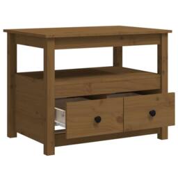 Berkfield Home Coffee Table Honey Brown 71x49x55 cm Solid Wood Pine - Size: 71 x 49 x 55 cm - thumbnail 8