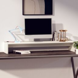 Berkfield Home Monitor Stand White 100x27x15 cm Solid Wood Pine - Size: 100 x 27 x 15 cm - thumbnail 3