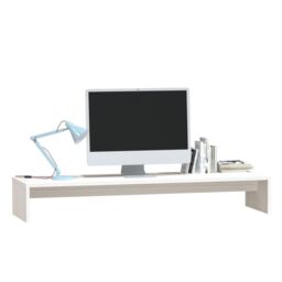 Berkfield Home Monitor Stand White 100x27x15 cm Solid Wood Pine - Size: 100 x 27 x 15 cm - thumbnail 4