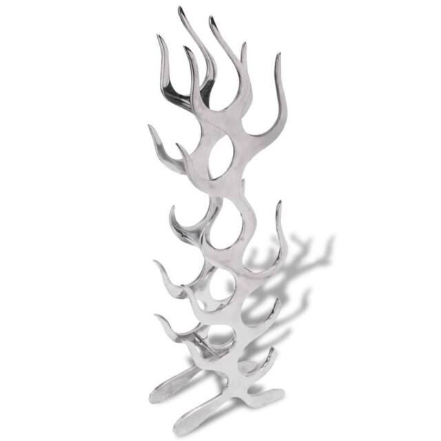Berkfield Home Wine Rack Flame Shape Aluminium Silver 9 Bottles - image 1