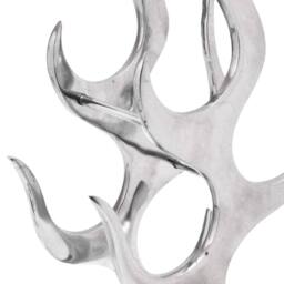 Berkfield Home Wine Rack Flame Shape Aluminium Silver 9 Bottles - thumbnail 3