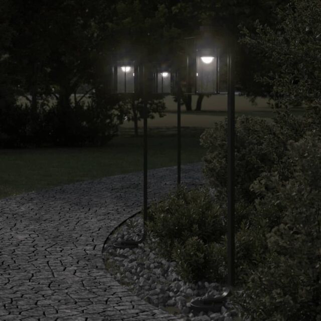 Berkfield Home Outdoor Floor Lamp Black 100 cm Stainless Steel - image 1
