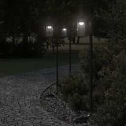 Berkfield Home Outdoor Floor Lamp Black 100 cm Stainless Steel - thumbnail 1