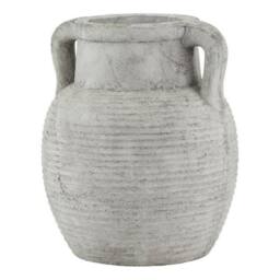 Lemon Pavilion Furniture and Decor Athena Stone Amphora Pot - Ceramic - L23 x W23 x H27 cm - White in Grey