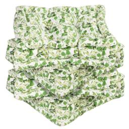 Dibor Set of 4 Green Leaf Print Chair Seat Pad Box Cushions L40 x W40cm in White - Size: 40 cm x 40 cm