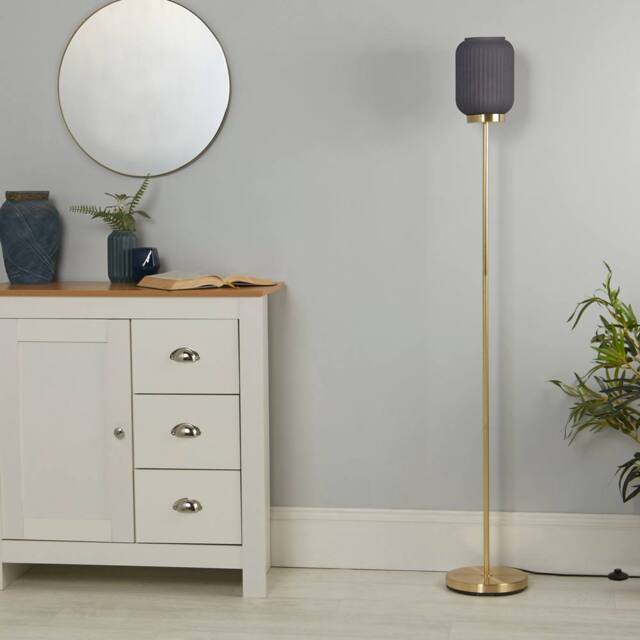 Lighting Collection FROSTED FLOOR LAMP NAVY in Blue - image 1