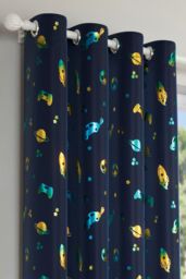 Enhanced Living Infinity Kids Blue Space & Football Curtain - Thermal, Eyelet Header - Size: 168 cm width x 183 cm drop - thumbnail 2