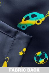 Enhanced Living Infinity Kids Blue Space & Football Curtain - Thermal, Eyelet Header - Size: 168 cm width x 183 cm drop - thumbnail 4