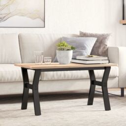 Berkfield Home Coffee Table Legs Y-Frame 80x40x43 cm Steel in Black - Size: 80 x 40 x 43 cm - thumbnail 1
